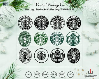 The Logo Starbucks Coffee Logo SVG Bundle, Starbucks Coffee svg, Coffee svg, coffee lovers svg png, Coffee Logo, Cricut Silhouette Cut File