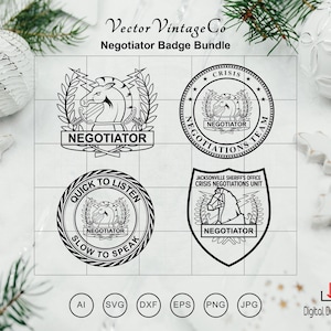 Negotiator Badge Bundle svg,Crisis Negotiation Team Badge svg,Law Enforcement Negotiator Badge,Police Negotiator Badge svg,Cricut Cut Files