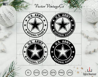 Army National Guard SVG Bundle, US Army National Guard Emblem, National Guard svg, Military svg, Army Logo svg, Cricut Silhouette Cut File