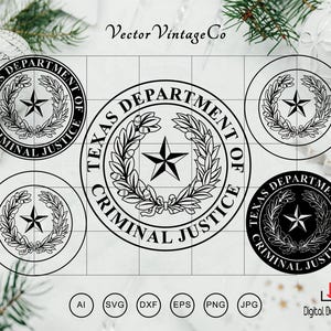 Texas Department Criminal Justice SVG Emblem (Digital Download)