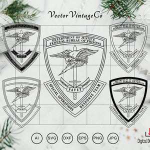 Federal Bureau of Prisons Badge SVG, Special Operations Response Team Cut File (Digital Download)