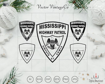 Mississippi Highway Patrol Emblem SVG, Mississippi State Police Emblem svg, Mississippi State Patrol svg, Cricut & Silhouette Cut Files