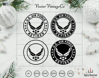 US Air Force Retired SVG, USAF Retired Emblem svg, usaf svg,Air Force svg, Military Retired svg, Cricut Silhouette Cut File Digital Download