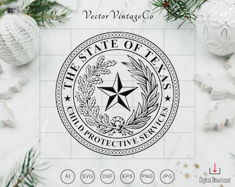 The State Of Texas Child Protective Services SVG, Texas CPS Seal Logo svg, state of texas emblem svg Cricut Cut File Instant Download