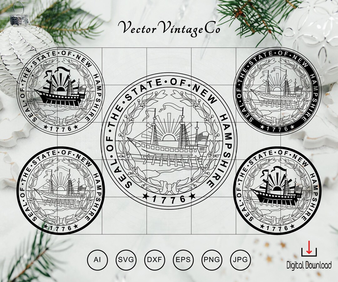Seal of the State of New Hampshire SVG Bundle, New Hampshire State Seal ...