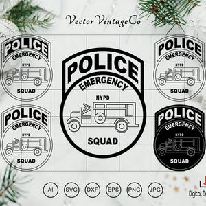 NYPD Emergency Squad SVG, Police Badge Clipart, Fire Truck Vector (Digital Download)