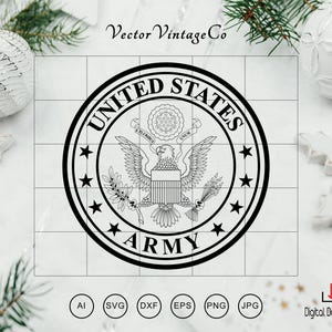アメリカ陸軍SVG、陸軍星ロゴSVG、アメリカ陸軍エンブレムSVG、アメリカ陸軍紋章、Cricut & Silhouetteカットファイル