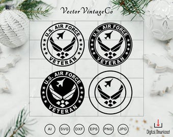 US Air Force Veteran SVG, us air force svg,Military Veteran svg, USAF Emblem svg, usaf Logo svg, Cricut Silhouette Cut File Digital Download
