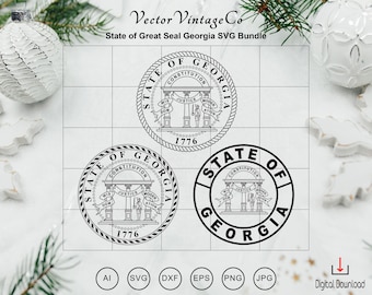The State of Great Seal Georgia SVG Bundle,Seal of Georgia Emblem,State of Georgia emblem,great seal svg,Cricut Cut Files Instant Download