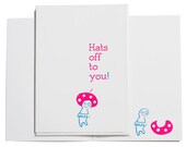 Me quito el sombrero a usted, tarjeta de felicitación de neón doblado.