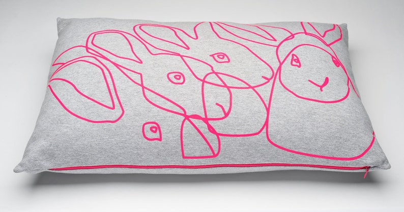 Neon Rabbit Pillow Cover, 60x40 cm. image 2