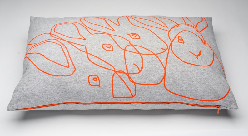 Neon Rabbit Pillow Cover, 60x40 cm. image 4