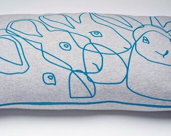 Big Neon Rabbit Pillow, 60x40 cm.