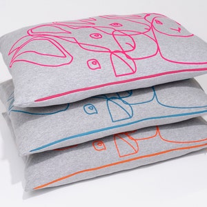 Neon Rabbit Pillow Cover, 60x40 cm. image 1