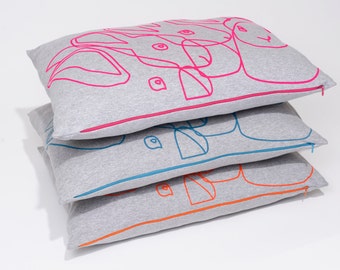 Neon Rabbit Pillow Cover, 60x40 cm.