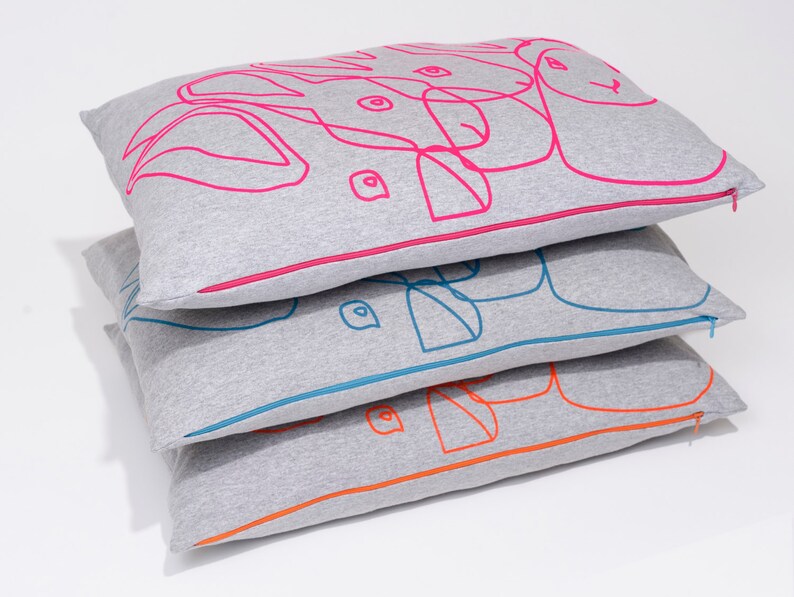 Neon Rabbit Pillow Cover, 60x40 cm. image 1