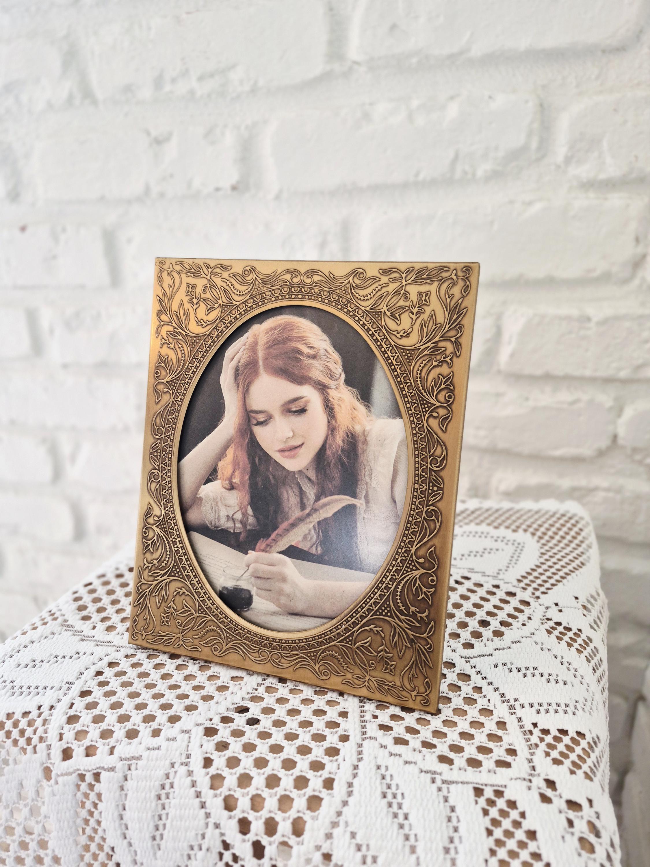 Vintage Ornate Gold Oval Picture Frame 6x8, Victorian Oval Brass ...