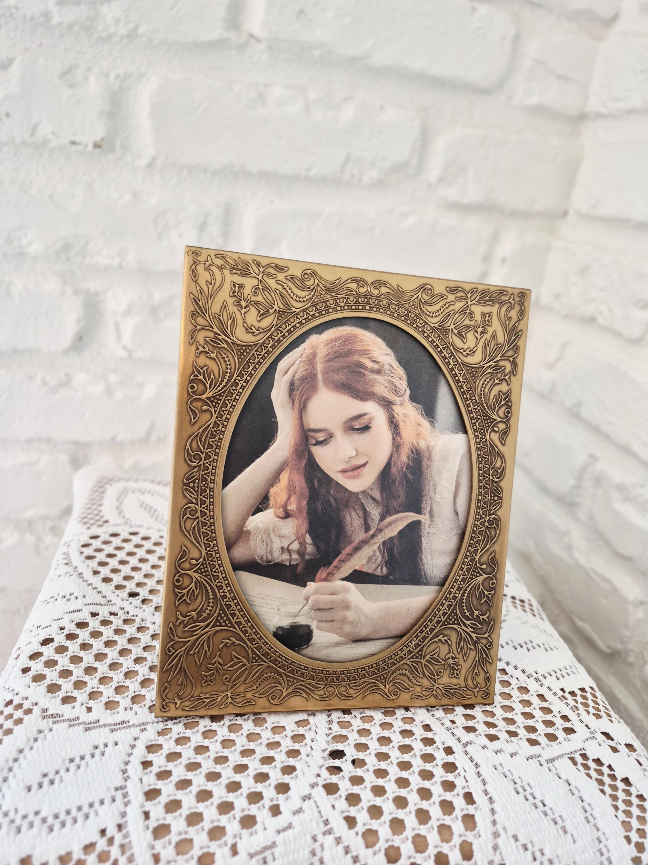 Vintage Ornate Gold Oval Picture Frame 6x8, Victorian Oval Brass ...