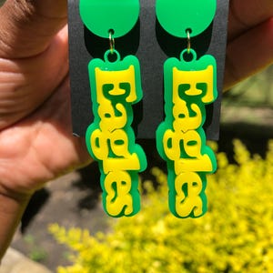 Acrylic Mascot Team Earrings: Sports Mom Jewelry
