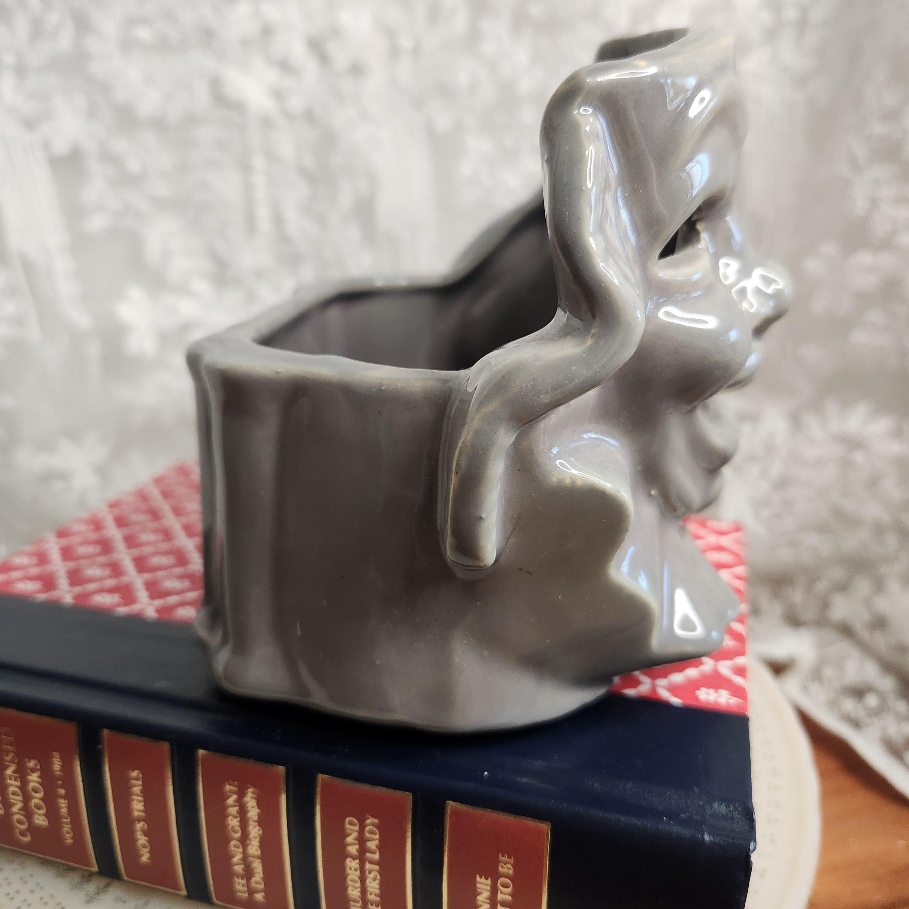 Shawnee Pottery Theater Mask Planter - Vintage Gray Ceramic Comedy ...