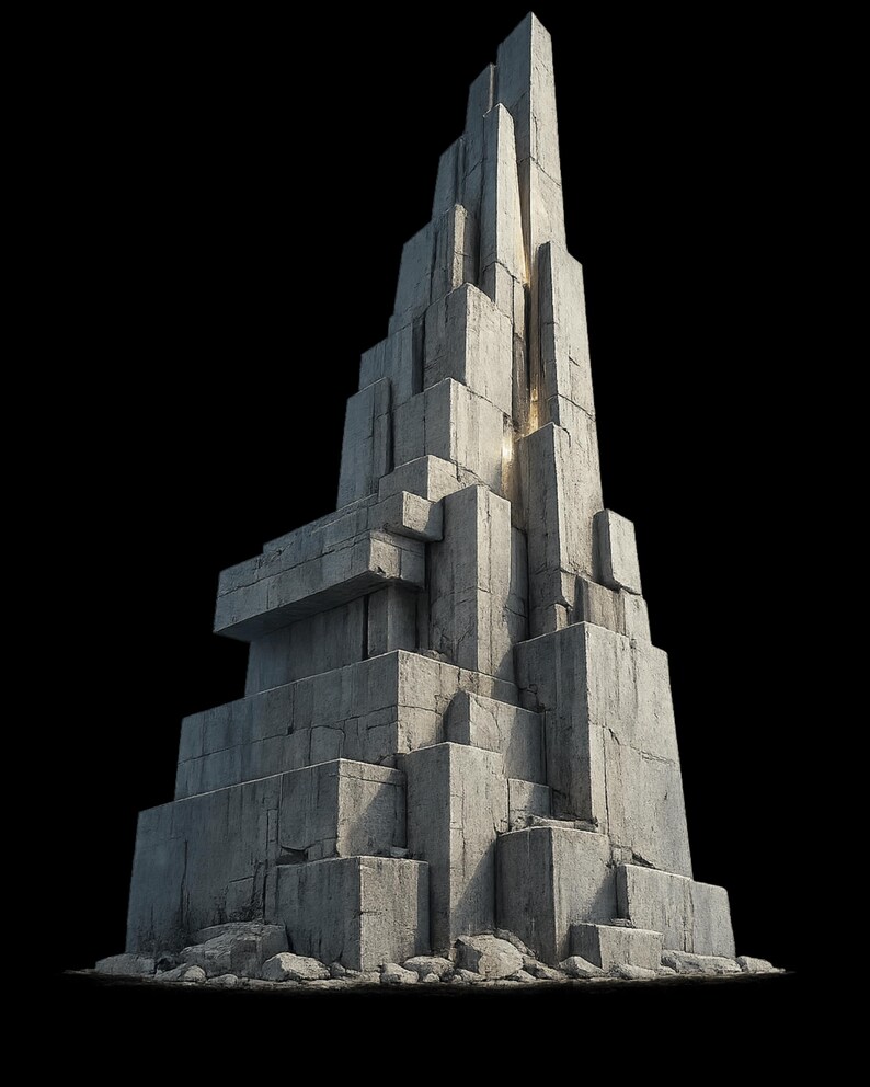 Brutalist Abstract Monument Wall Art, Minimal Architecture Sculpture ...
