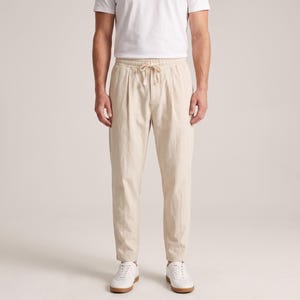 Pantalones ligeros para hombre, corte relajado, con cordón ajustable, ideales para la playa en verano.