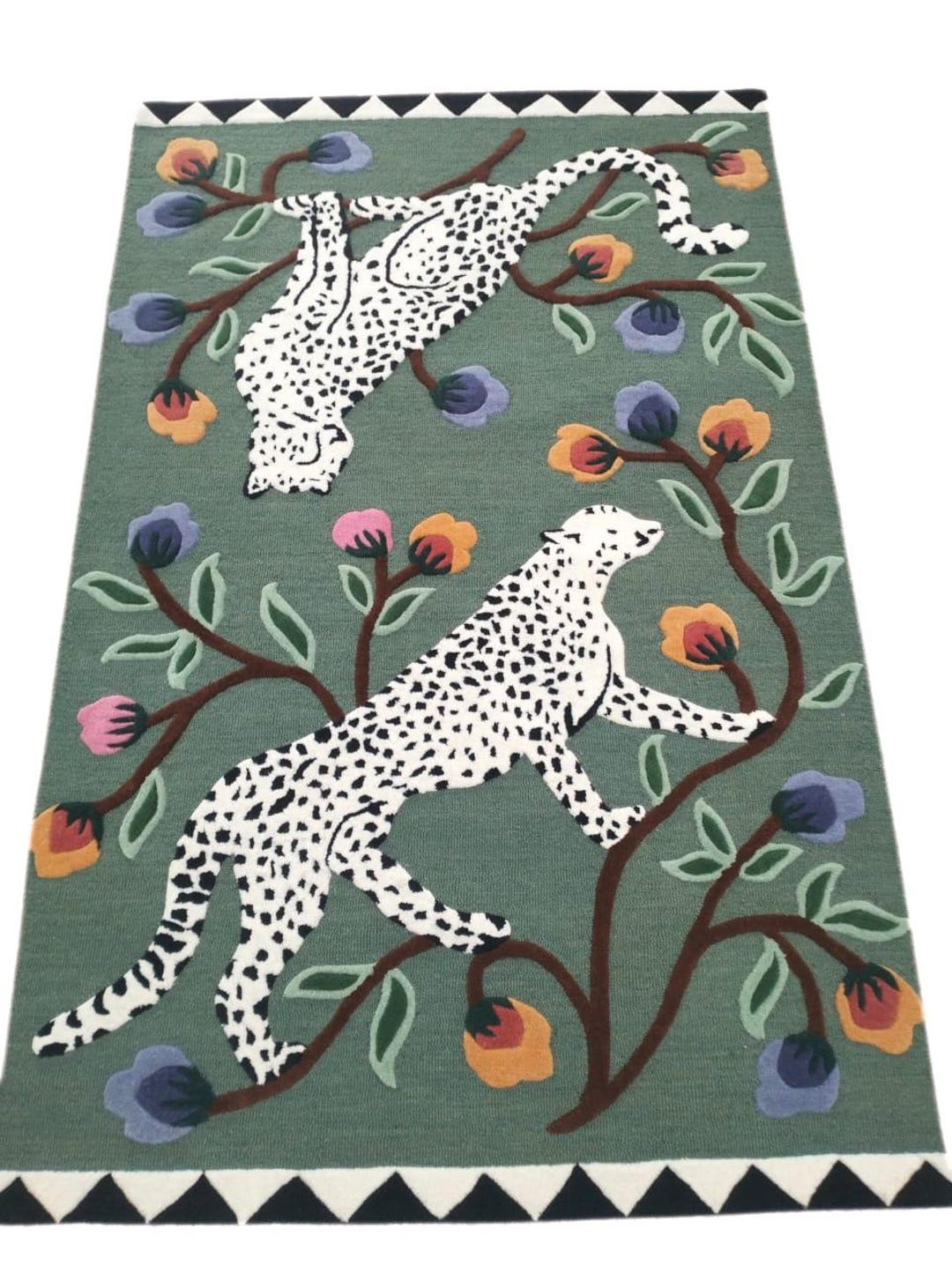 Wild Forever Rug Nature Luxe Leopard Design Carpet Botanical Wildcat Hand Tufted Rug ...