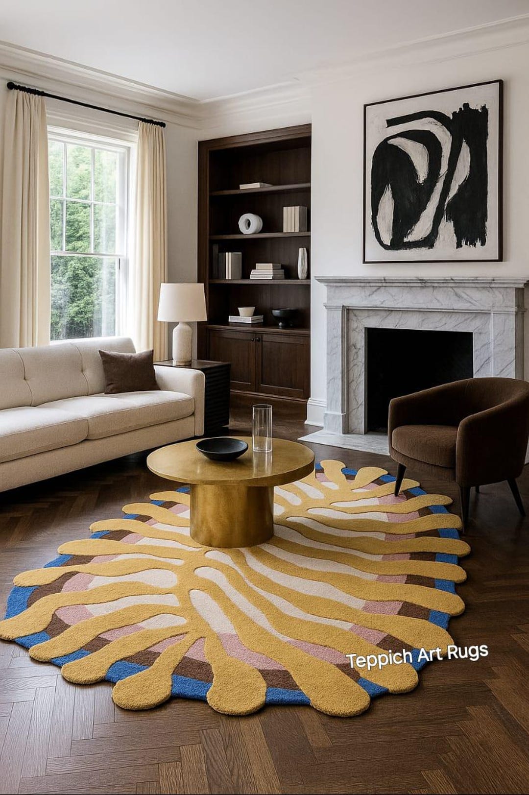 Luxury Organic Design Hand Tufted Contemporary Carpet Modern Abstract ...