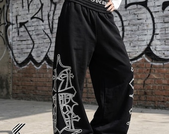 Graphic Baggy Sweatpants | Wide Leg Jogger Pants | Daily Wear | Y2K Streetwear Style