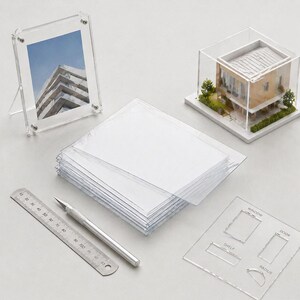 Material de plantilla de PET transparente: láminas de 0,4 mm de grosor para manualidades, modelismo y encuadernación.