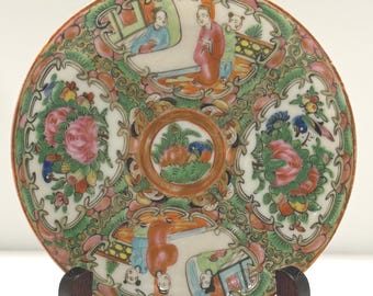 Vintage Chinese Rose Medallion Teacup Saucer