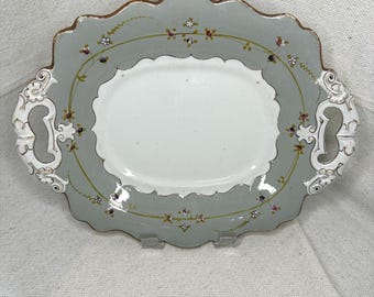 Antique Ridgway Opaque Granite China Handled Dish No. 565, Victorian Ironstone, England, c1860s