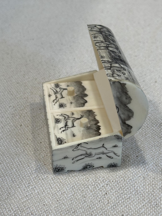 Handmade Camel Bone Double Keepsake Box - image 7