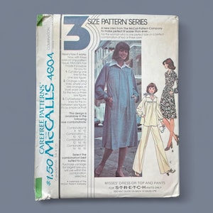Wykrój krawiecki McCall's 4604 Top Spodnie 14 16 18 FF Nieobcięty 1975 Retro