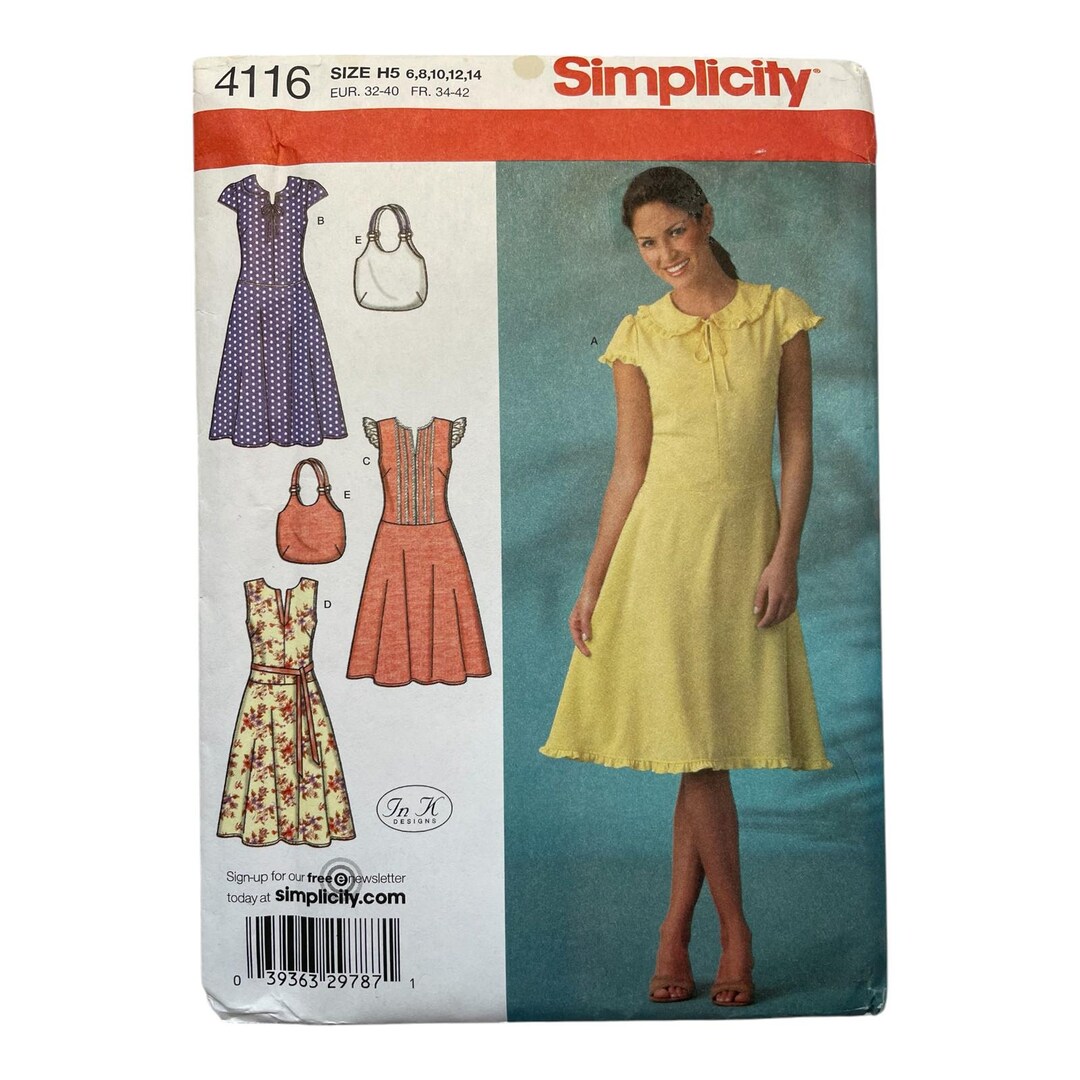 Simplicity Patterns 41 Simplicity 4116 Dress Pattern, Bag, Womens Sizes 6-14, Uncut - Etsy