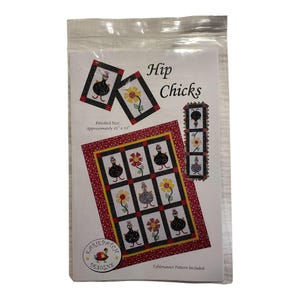 Hip Chicks Tablerunner Quilt and Applique Pattern by Kariepatch Designs NOS