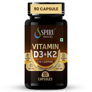 Vitamine D3 K2-supplement | Plantaardig, gezondheid van botten en hart (90 vegetarische capsules)