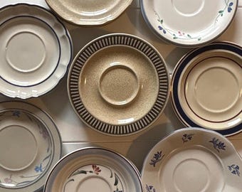 Retro Mismatched Floral Stoneware Saucers | Choose an Accent Plate