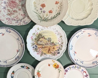 Cottage Romantic Mismatched Floral 8” Plates | Choose an Accent Plate