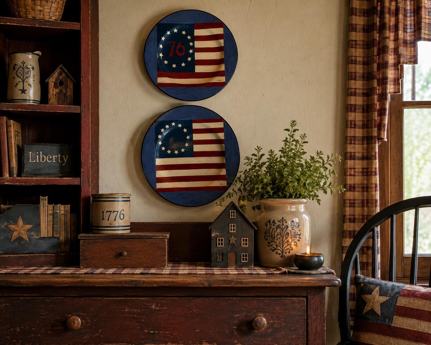 Warren Kimble Folk Art Flag - Etsy