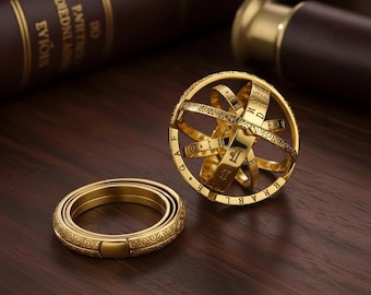 Faltbarer Astronomischer Sphärenring, Celestial Star Fidget, Anti-Angst Spinner, Drehbarer Astronomie-Ring-Schmuck,