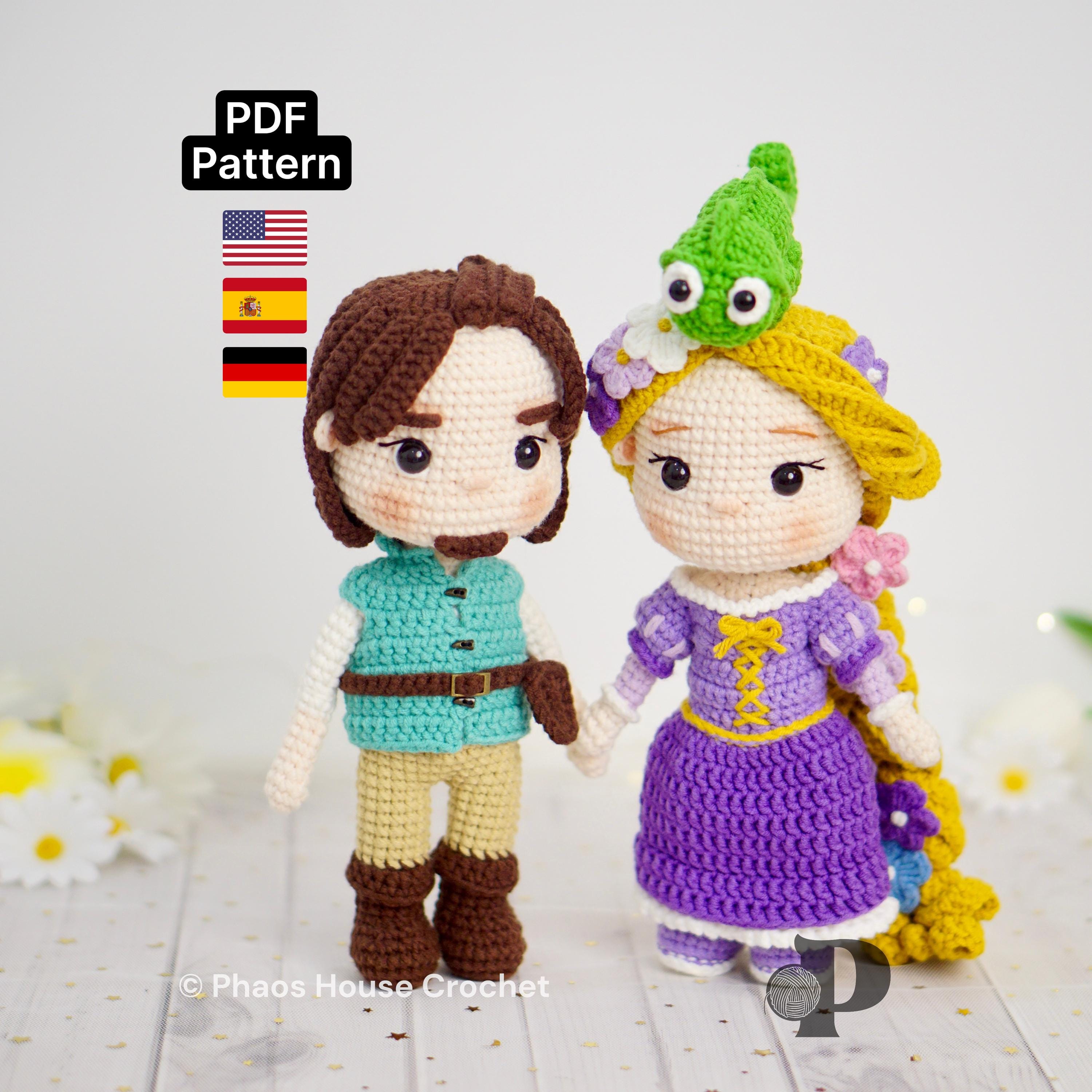 30 Chameleon Crochet Patterns to Stitch for Gifts, Decor, and Playful Amigurumi 16 Tower Princess, Rogue Adventurer & Chameleon Crochet Pattern, Amigurumi Couple PDF