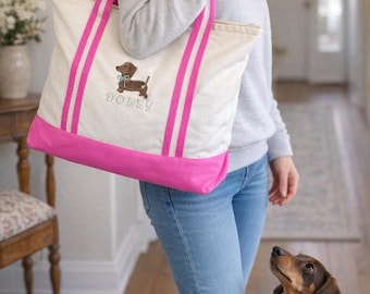 Custom Embroidered Dog Tote Bag – Personalized Pup Accessory