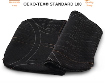 Funda de almohada negra de 60 x 40 cm – Funda de almohada con cremallera y certificación Oeko-Tex (lavable)