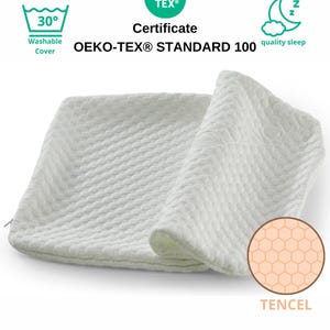 Funda de almohada de Tencel de 60 x 40 cm con cremallera transpirable y certificación Oeko Tex. imagen 1