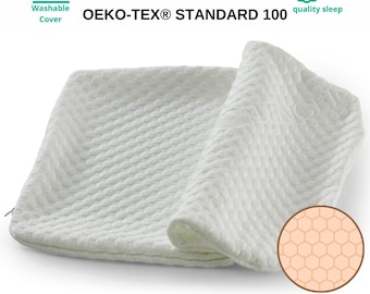 Funda de almohada de Tencel de 60 x 40 cm con cremallera transpirable y certificación Oeko Tex.