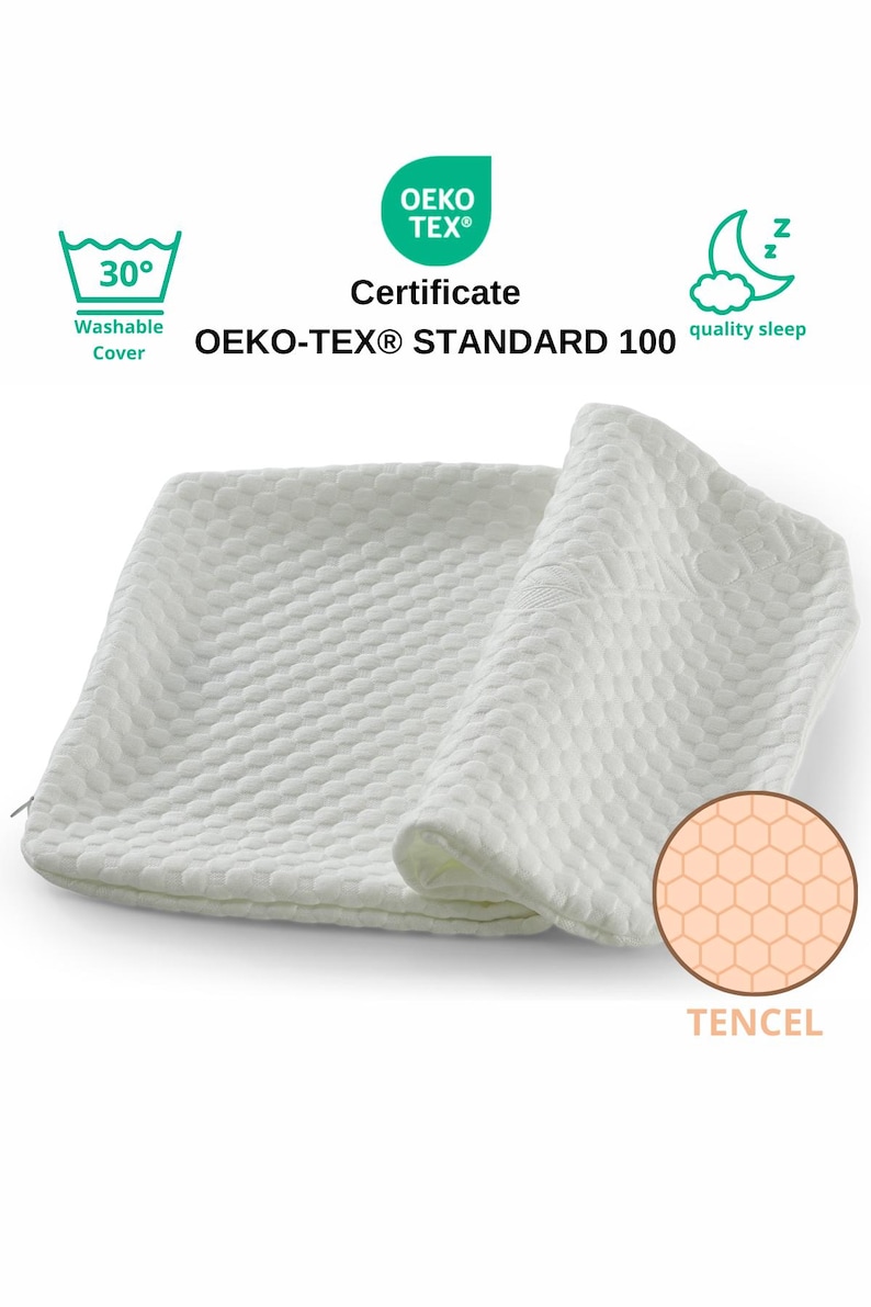 Funda de almohada de Tencel de 60 x 40 cm con cremallera transpirable y certificación Oeko Tex. imagen 1