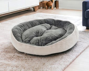 Pluche huisdierbed – wasbare katten- en hondenmand met verhoogde zijkanten