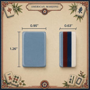 Blå fyrlagers akryl amerikansk stil Mahjong med blommönsterdesignplattor för hemunderhållning bild 2