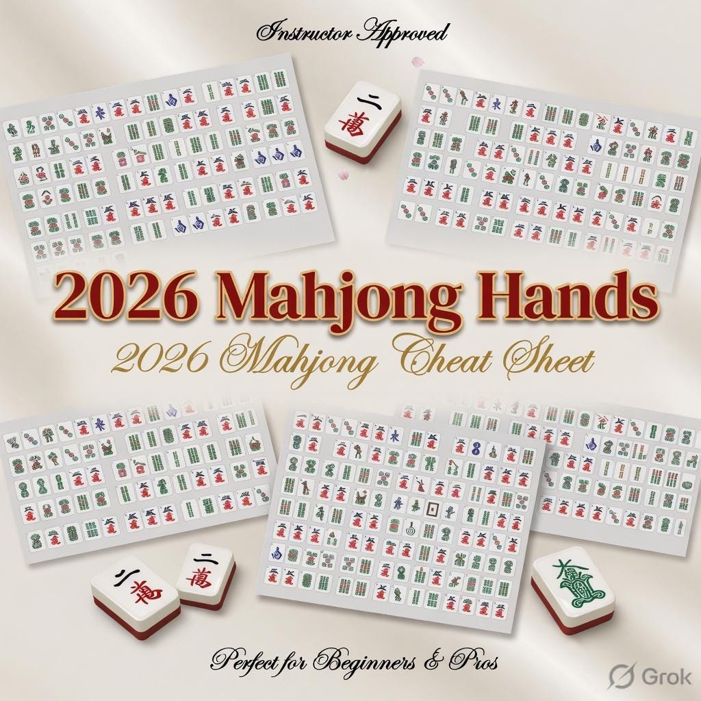 2026 American Mahjong Cheat Sheet – Easy Reference Card for Mahjong ...